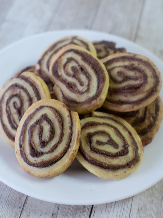 White Plate of pinwheel cookies